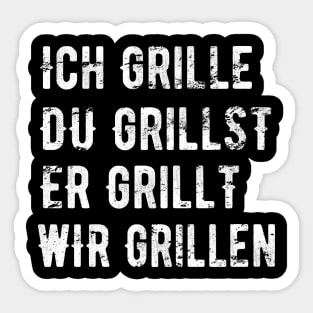 Konjugation Grillen Ich Grille Grill BBQ Barbeque Geschenk Sticker